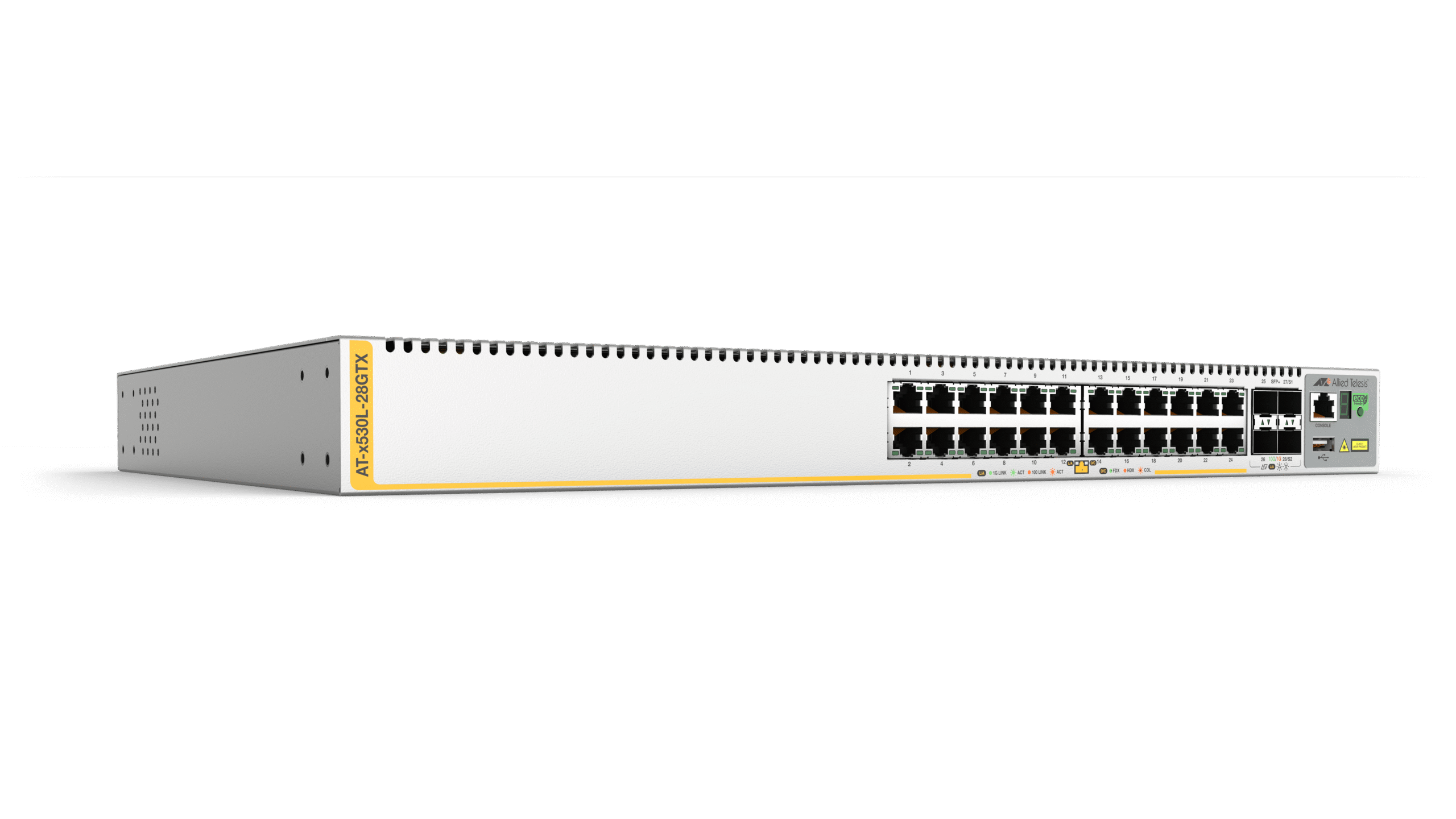 witch inteligente de 28 puertos Gigabit Ethernet y 4 puertos SFP+ 10G - AT-X530L-28GTX-10