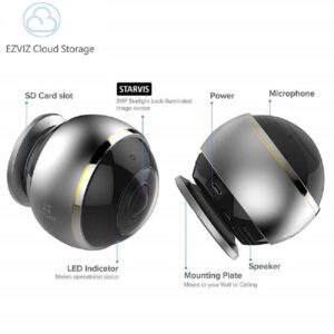 Camara Hogar Mini Pano C6P 3 Mp Wifi 360°
