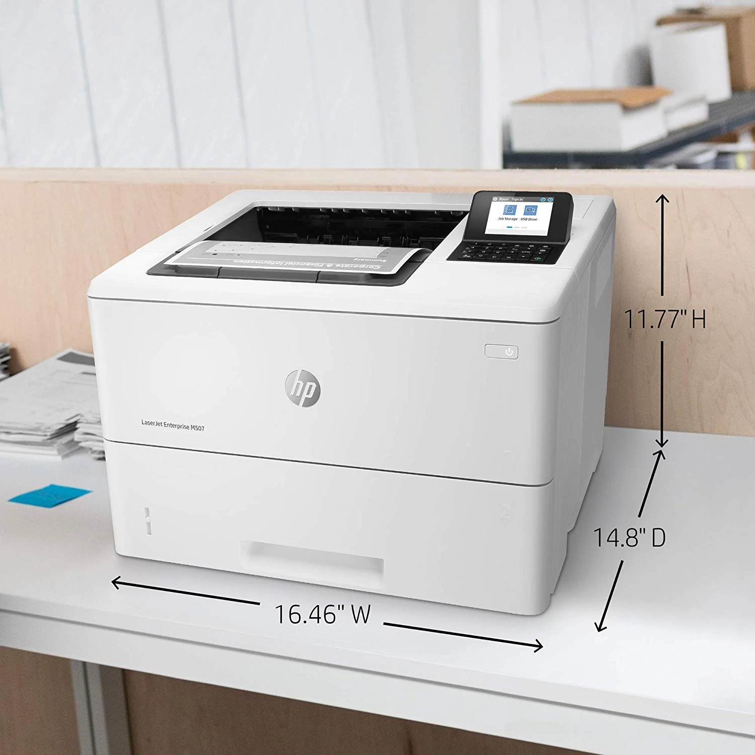 HP LaserJet Enterprise M507dn: Impresora láser monocromática de alta velocidad y calidad para pequeñas empresas y entornos de oficina - Imagen 2
