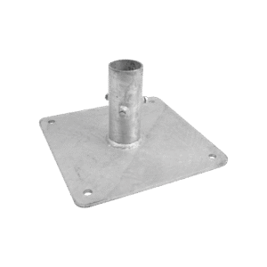 Base Con Opresores Para Mástil Galvanizado En Caliente