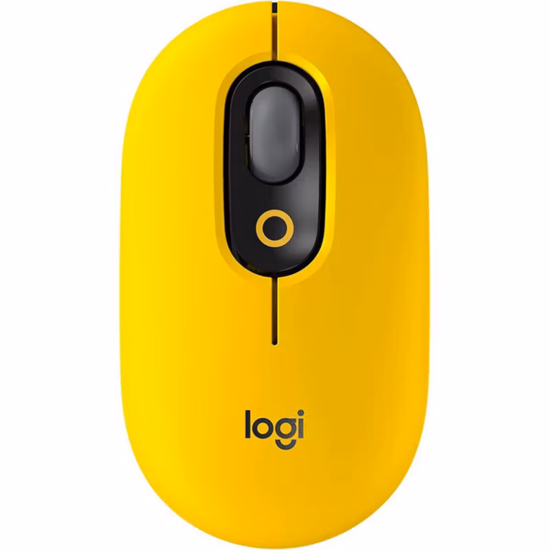 Mouse Inalambrico Pop Con Emoji - Amarillo