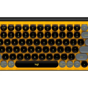 Teclado Inalambrico Bluetooth Negro Amarillo