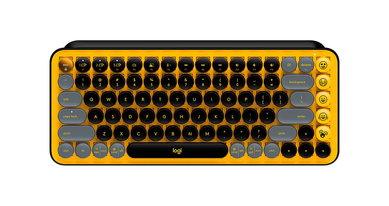 Teclado Inalambrico Bluetooth Negro Amarillo