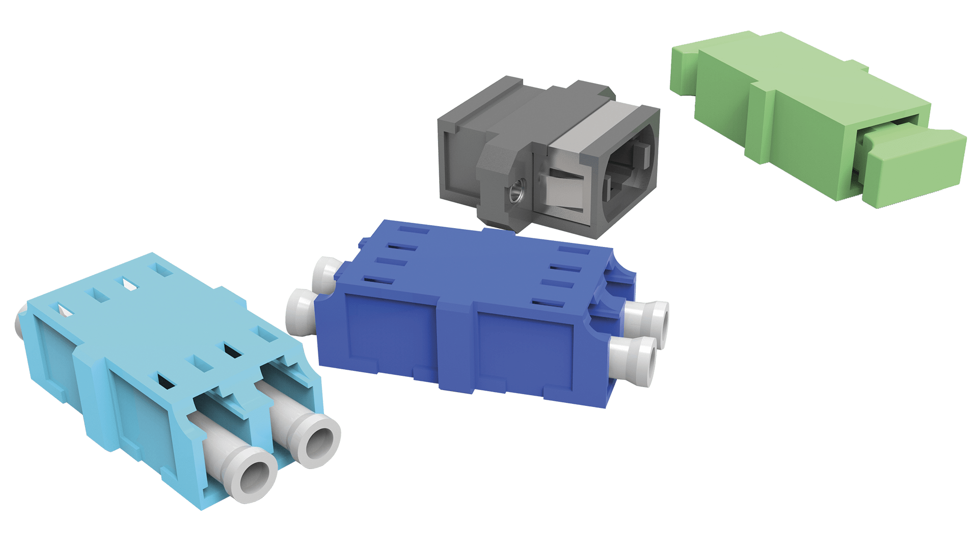 KIT DE ADAPTADORES OPTICOS 02F SM LC-PC DUPLEX - AZUL (KIT 01 PC)