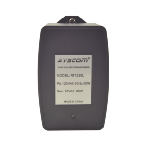 TRANSFORMADOR DE PARED 12 VCA 30 VA. CON FUSIBLE EXTERNO