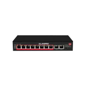 Switch 10 puertos, 8x 10/100M PoE más 2x 10/100/1000M puertos Uplink.