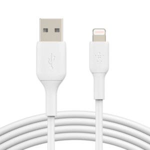Cable Belkin Lightning a USB-A blanco, 2 metros de longitud