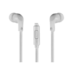 AUDÍFONOS CON MICRÓFONO CABLE PLANO COLOR BLANCO
