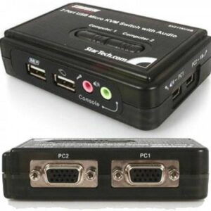 Interruptor KVM USB de 2 puertos con audio y cables de StarTech.com - SV211KUSB