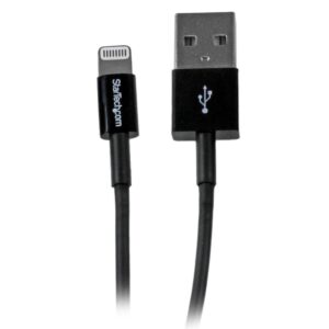 1M BLACK SLIM LIGHTNING TO USB CABLE - USBLT1MBS