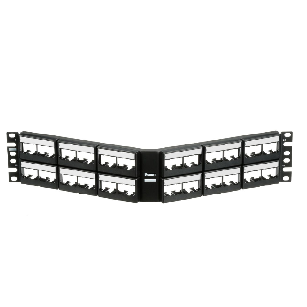 Panel Parcheo Angulado Panduit CPPLA48WBLY 48 Puertos 2UR