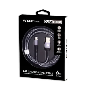 Cable Micro USB a USB 2.0 trenzado de nylon Argomtech - ARG-CB-0021BK