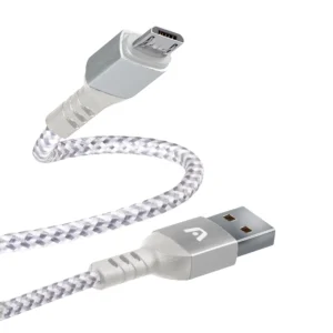 Cable USB-A a Micro USB 2.0 de 1,8 m con trenzado de nylon de Argomtech - ARGCB0021WT