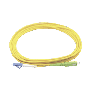 Jumper de Fibra Óptica Monomodo LC/UPC-SC/APC, color amarillo 3 metros