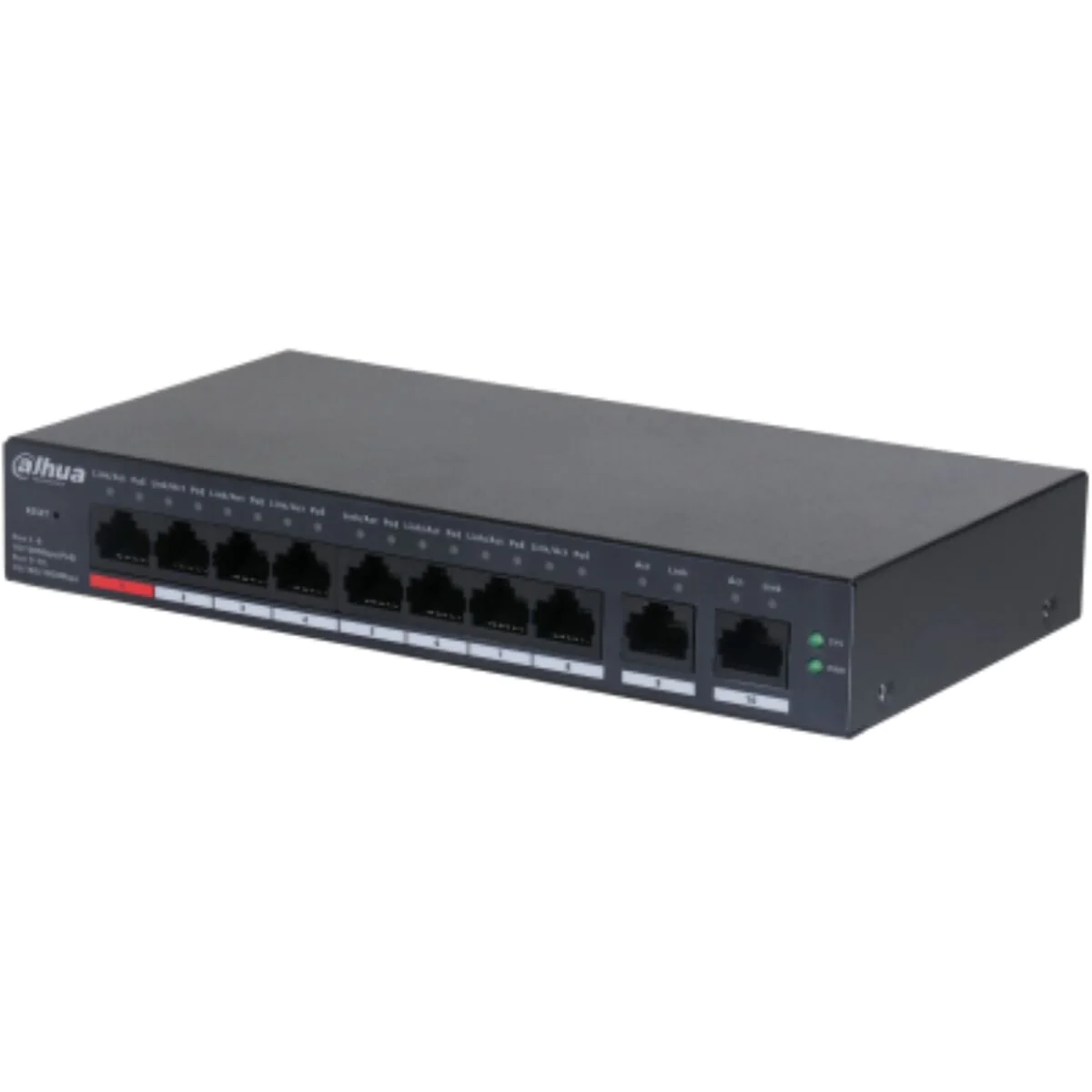 Switch PoE+ de 10 puertos, 8 puertos PoE+ 2 Gigabit Ethernet uplink Dahua - DH-CS4010-8ET-110