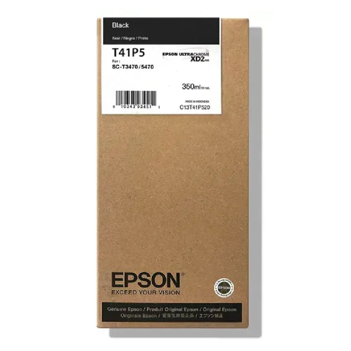 CARTUCHO DE TINTA NEGRA EPSON T41P DE ALTA CAPACIDAD, 350ML