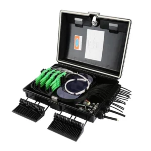 Caja NAP SAT Fibra Óptica 16 Puertos IP65 con Splitter 1X16 SC-APC y Adaptadores