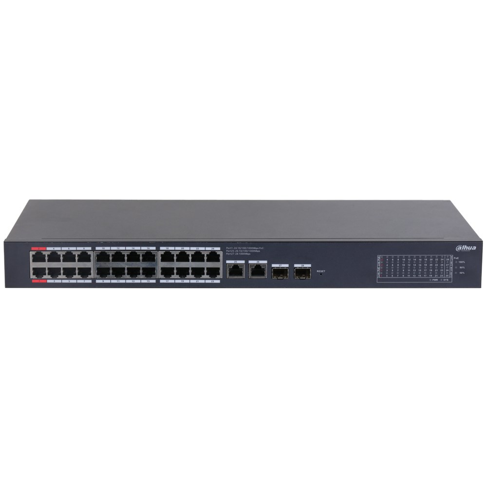 DH-CS4228-24GT-375 SWITCH 28 PUERTO,24 PUERTOS POE, 10/100 MBPS