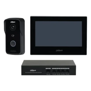 Kit de Videportero Dahua DHI-KTP03 con Frente de Calle, Monitor Multi-Touch de 7pulg y Switch PoE