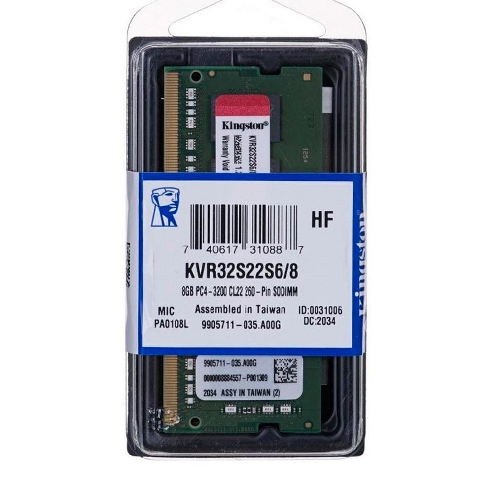 MEMORIA RAM KINGSTON PARA PORTATIL 8GB DDR4 3200MHZ