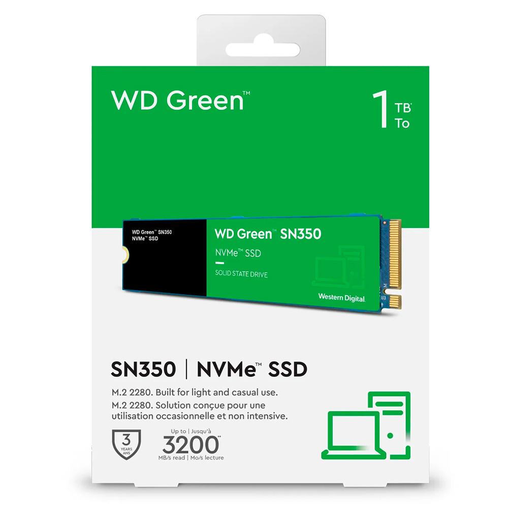 UNIDAD DE ESTADO SÓLIDO SSD WESTERN DIGITAL GREEN SN350 1TB M.2 P