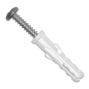CHAZO PLASTICO DE 1/4″ CON TORNILLO PARA PARED POR UNIDAD