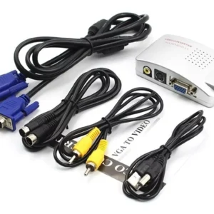 Conversor, caja adaptadora de señal VGA a RCA o Super-video, incluye cables