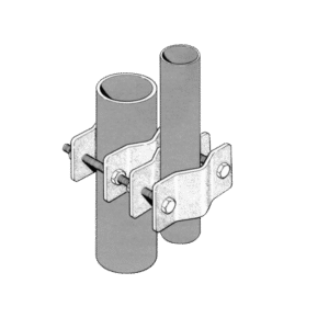 JUEGO SENCILLO DE ABRAZADERA DUAL PARA MÁSTILES DE 3.81 A 8.9 CM.