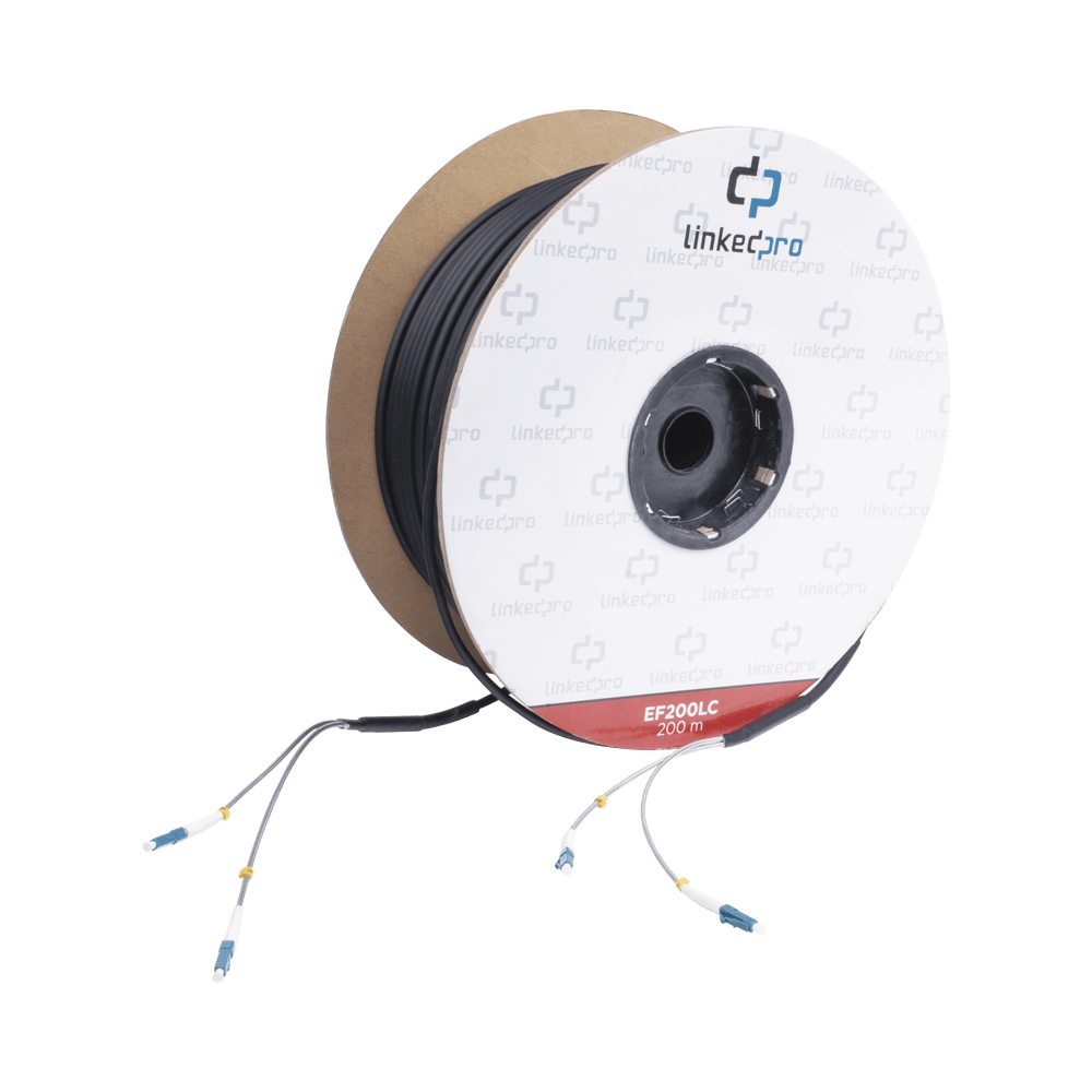 Carrete De Fibra Óptica Monomodo Con Conectores Lc-Lc Duplex, Ref