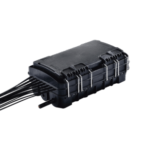 CAJA DE DISTRIBUCIÓN DE FIBRA ÓPTICA PARA 24 EMPALMES, CON 16 ACO