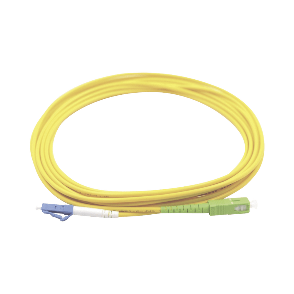 JUMPER DE FIBRA ÓPTICA MONOMODO LC/UPC SC/APC SIMPLEX, COLOR AMAR