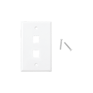 PLACA DE PARED DE 2 PUERTOS, KEYSTONE, COLOR BLANCO MODELO: LP-FP
