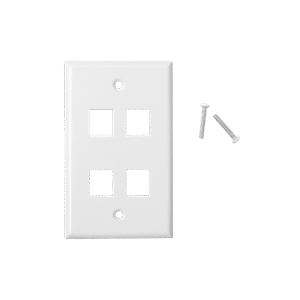 PLACA DE PARED DE 4 PUERTOS, KEYSTONE, COLOR BLANCO MODELO: LP-FP