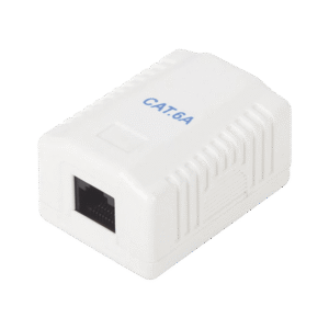 CAJA DE PARED CON 1 PUERTO, INCLUYE 1 JACK UTP CAT6A MODELO: LP-W