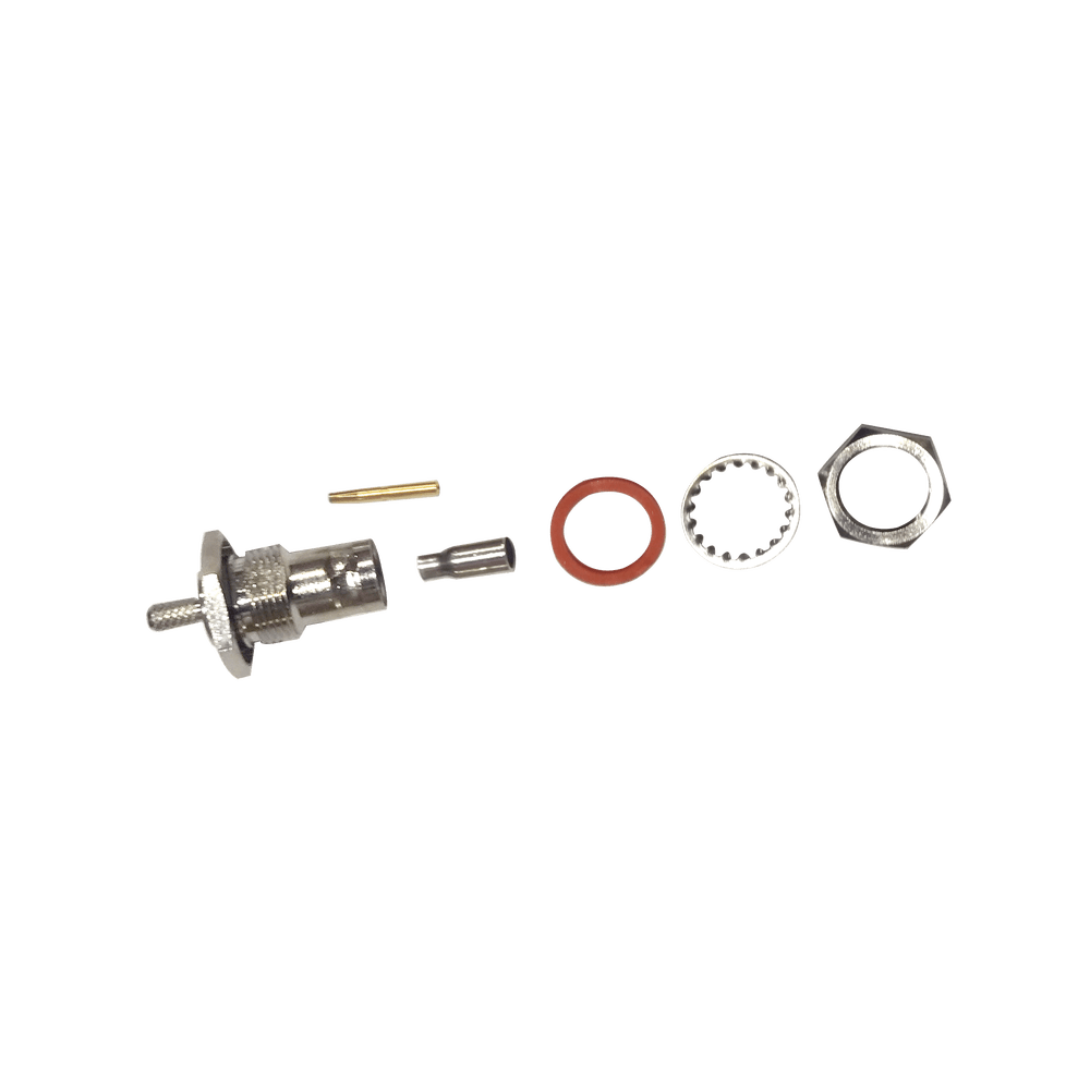 CONECTOR BNC HEMBRA / CHASIS EN D-PLANO, DE ANILLO / RG-174, NIQU