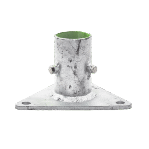 Base Triangular Para Mástil De 1pulg A 2pulg Con Opresores. Galvanizado