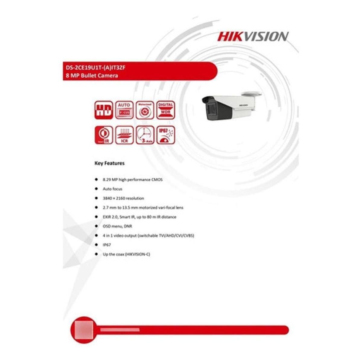 Camara Turbo 8Mp Bala 0.01Lux Exir Ir80M Ip67 Motorizada