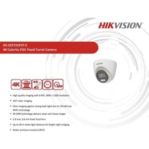 CAMARA TURBO 4K TURRET  F2.8MM 0.0005LUX F1.0 24/7 COLORVU