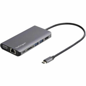 ADAPTADOR MULTIPUERTOS USB-C CON HDMI O VGA Y CABLE