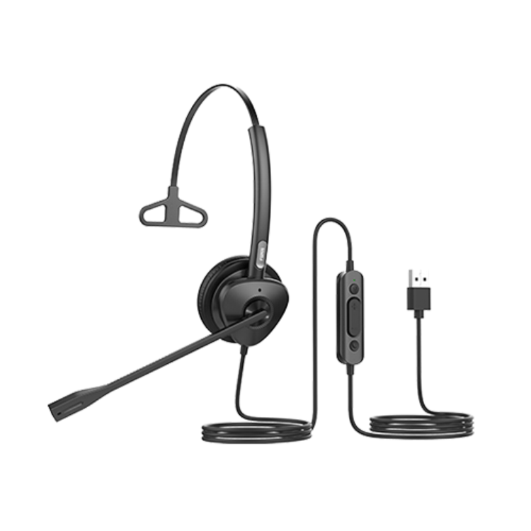 DIADEMA MONOAURAL USB SONIDO HD CANCELACION RUIDO CONTROL DE VOLU