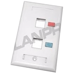 FACEPLATE BLANCA VERTICAL DE 2 PUERTOS CON INCLINACIÓN NO INCL MÓ