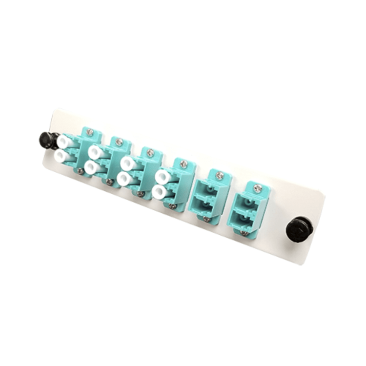 PANEL DE ADAPTADORES CON 6 PIEZAS (12 NÚCLEOS) DUPLEX LC PC OM3-O