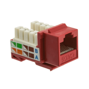 JACK CAT 6A RJ45 X-CLASS CON IDC DE 90° COLOR ROJO NO BLINDADOS C