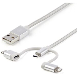 CABLE 1M USB A USBC MICRO LIGHTNING MODELO: LTCUB1MGR