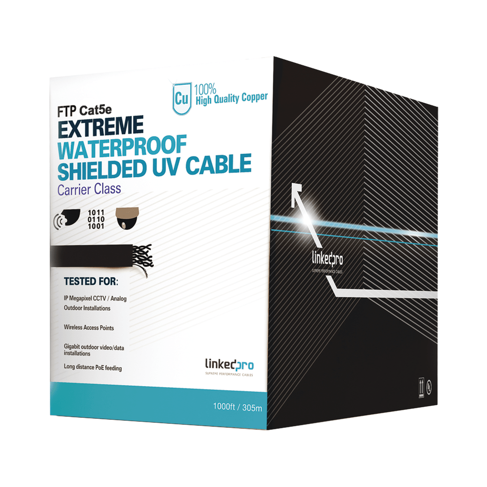 Bobina De Cable De 305 M, Cat5E, Color Negro, Sin Blindar, Para A