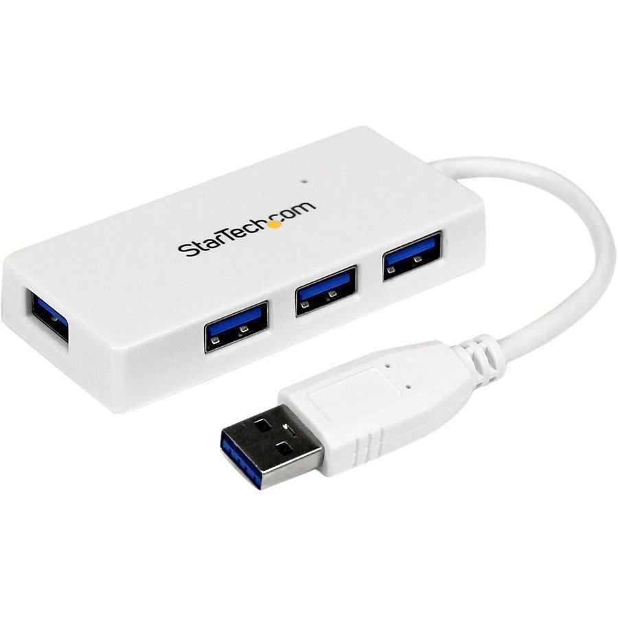 PORTABLE 4 PORT MINI USB 3.0 HUB - WHITE MODELO: ST4300MINU3W