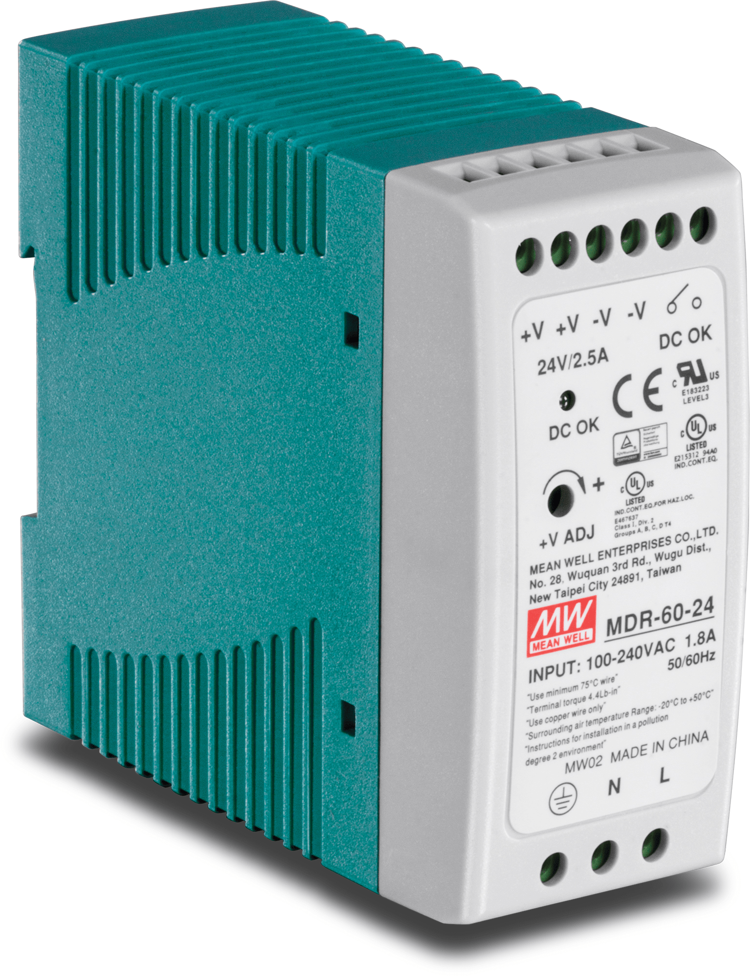 DIN RAIL 24V 60W POWER SUPPLY FOR TI-G50, TI-G62, TI-G80, TI-F11S