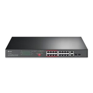 SWITCH POE PARA MONTAJE EN RACK DE 16 PUERTOS 10/100 MBPS + 2 PUE