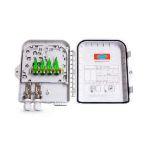 CAJA NAP CTO DE FIBRA OPTICA 2X8 MINI BLANCA CON SPLITTER 1X8