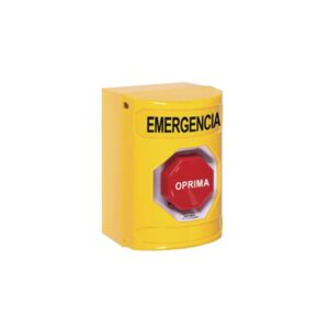 BOTON DE EMERGENCIA EN ESPA OL COLOR AMARILLO ACCION MANTENIDA GI